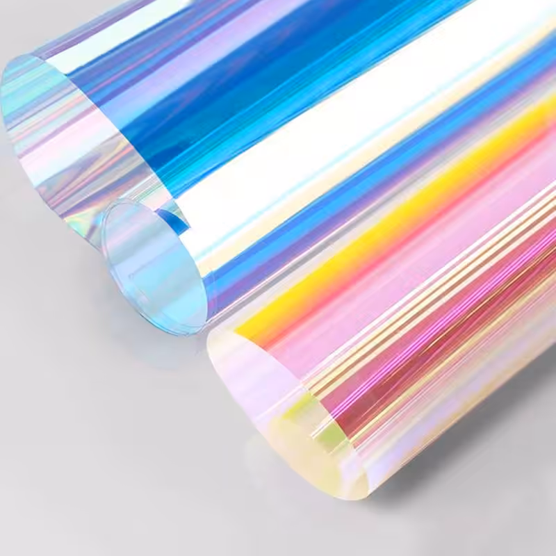 Colorful Glass Stickers Rainbow Effect Iridescent Window Tint Decorative Window Films For Home Office Heat Control Anti UV