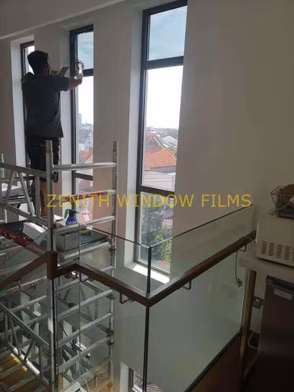 Scaffolding job - 3m tinted film installation by Zenith Window Films
