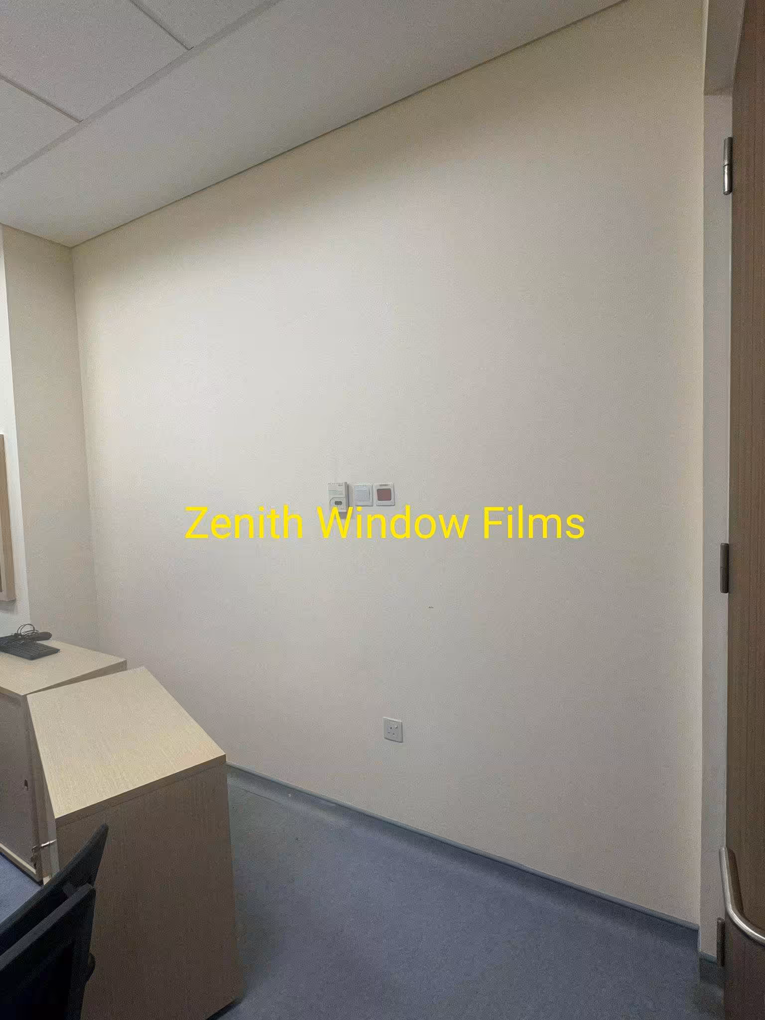 Before whiteboard film for wall install