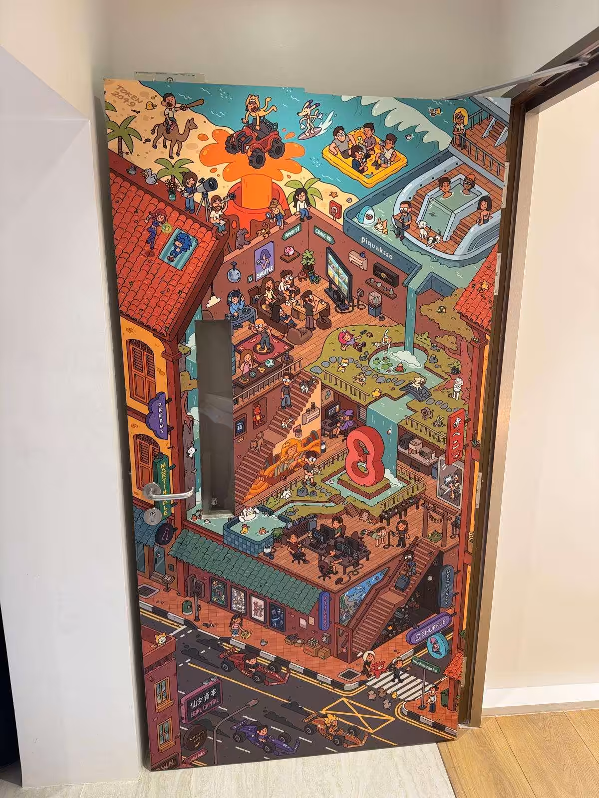 Door wrapping vinyl printed film singapore