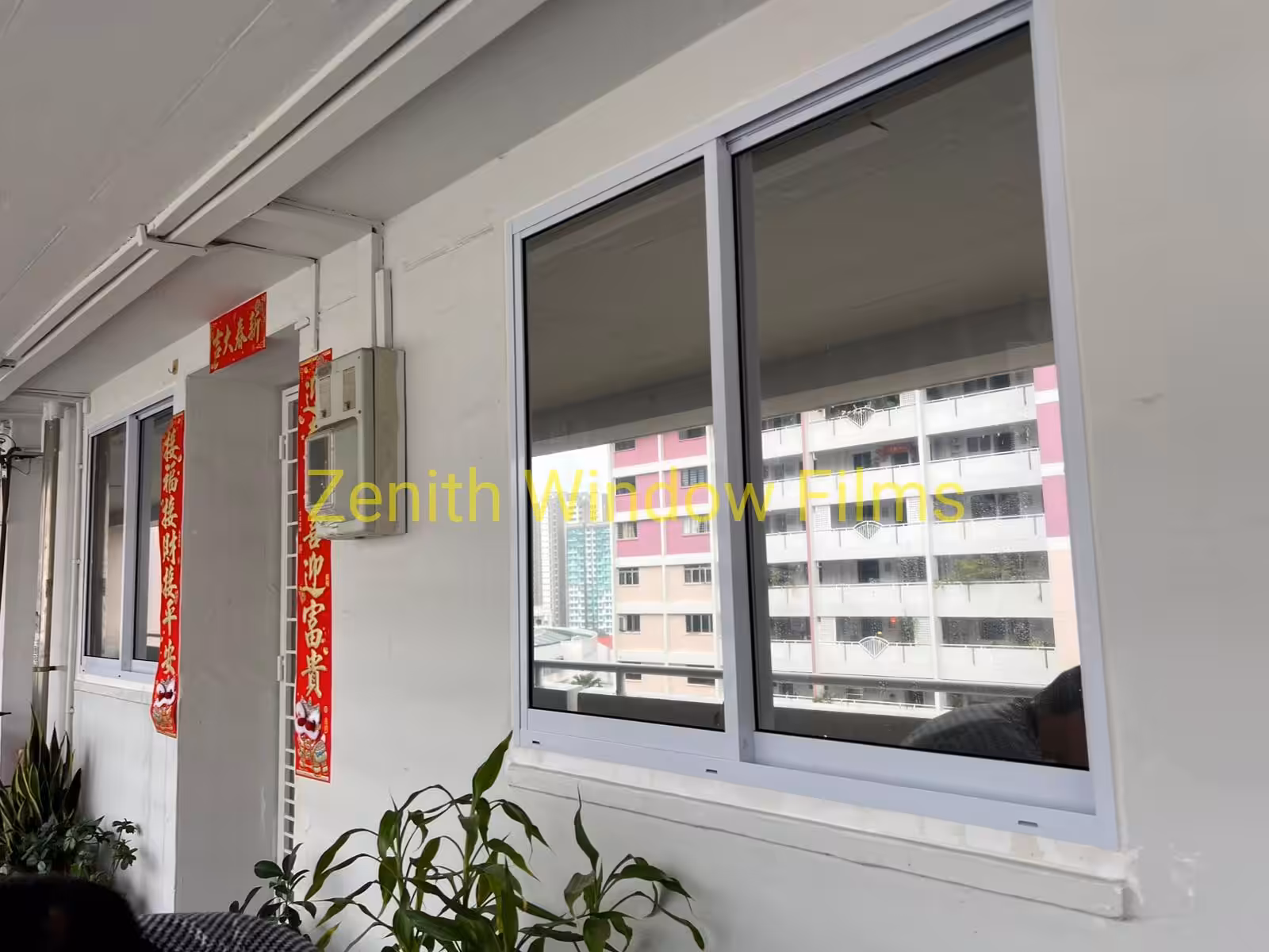 Reflective one way mirror film installation by zenith window films