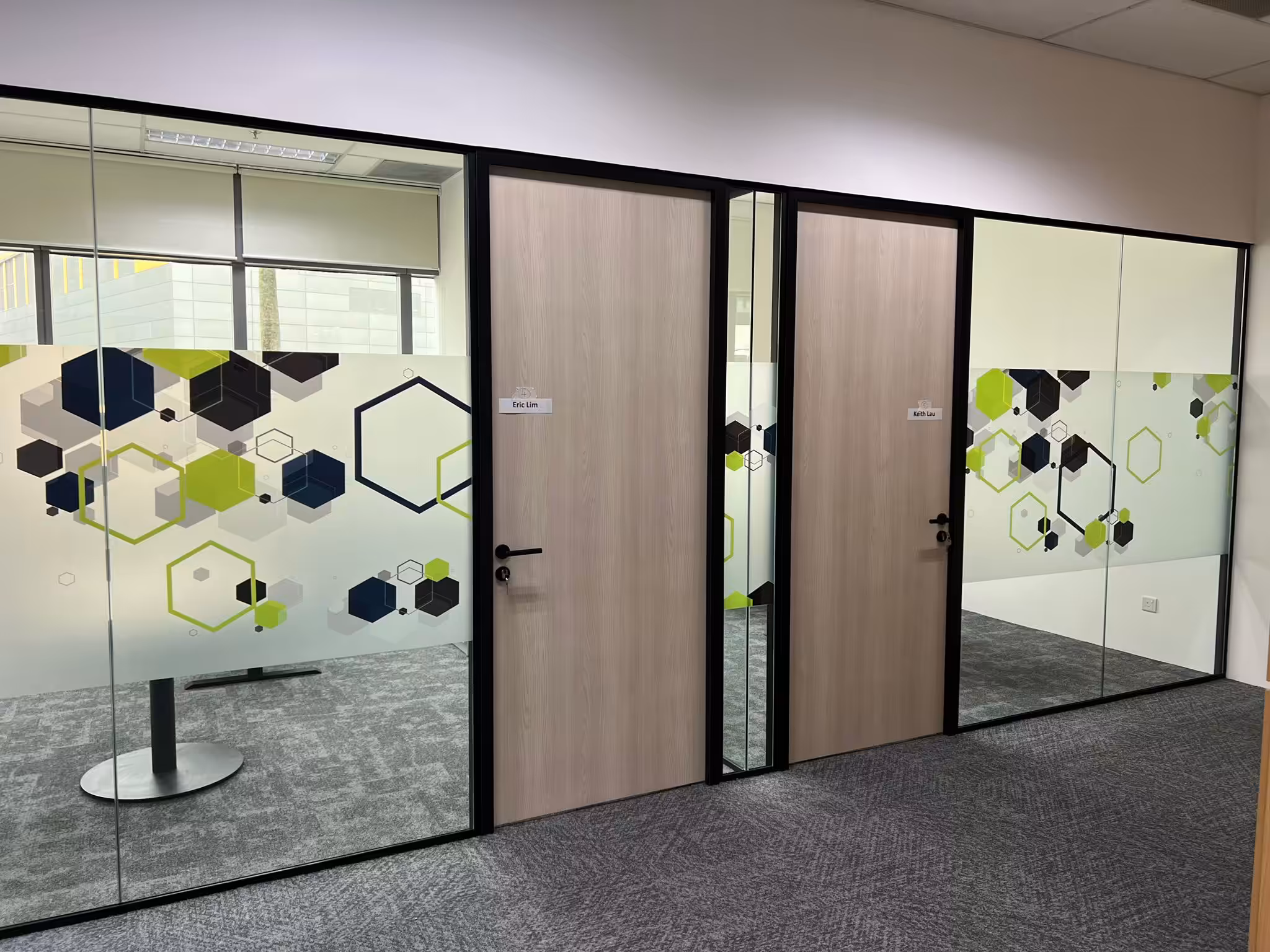 logo decal for glass door Installation By Zenith Window Films