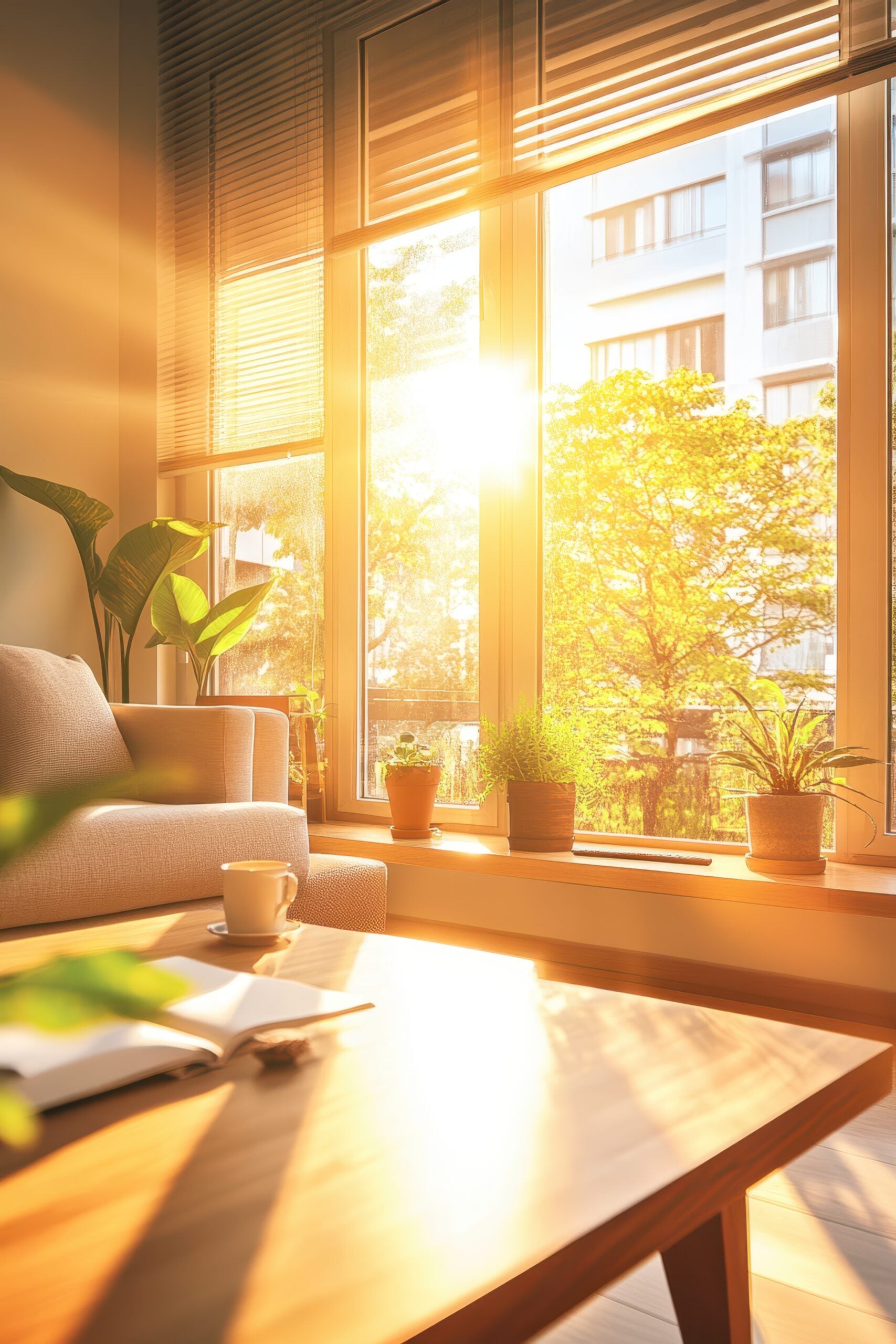 Before and after window film shade comparison