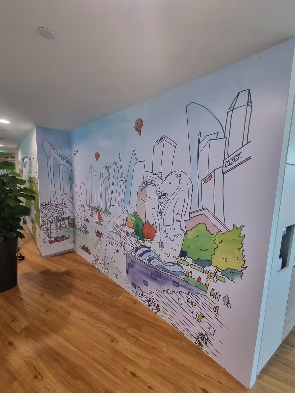 wall stickers printing Singapore for reception wall branding installed by Zenith Window Films
