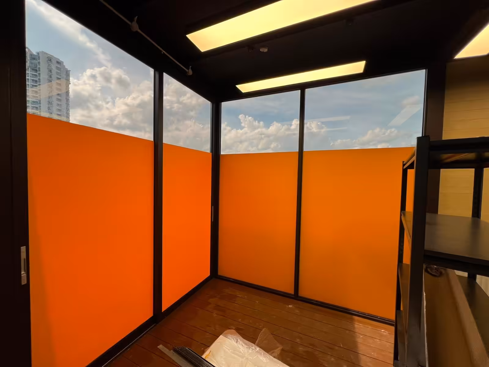 020 Golden yellow opaque blackout film installation By Zenith Window Films